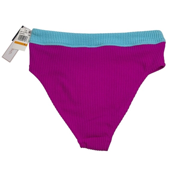 Salt + Cove Color Blocked Bikini Bottoms Pink / Fuchsia & Blue Small New - Picture 4 of 4